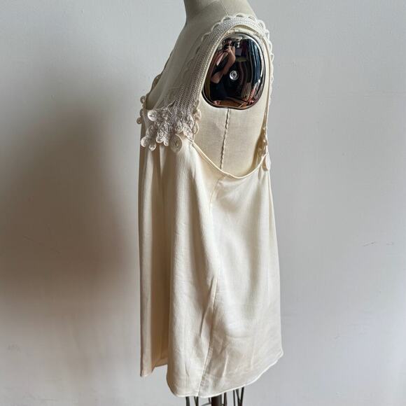 STELLA McCARTNEY Ivory Silk and Lace Cottage Core Tank Top - Picture 6 of 11